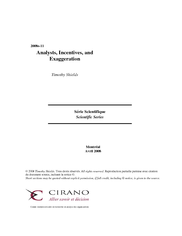 Analysts, Incentives, and Exaggeration