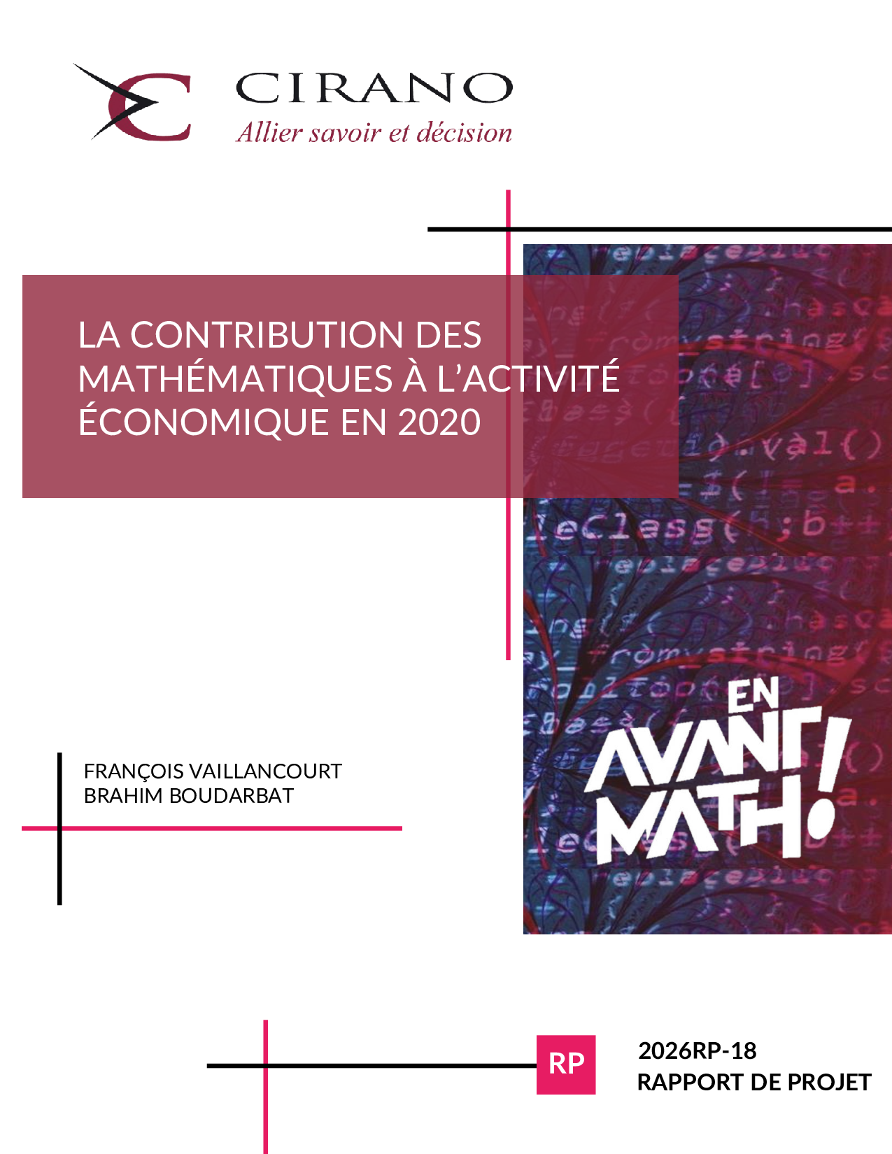 La contribution des mathématiques à l’activité économique en 2020